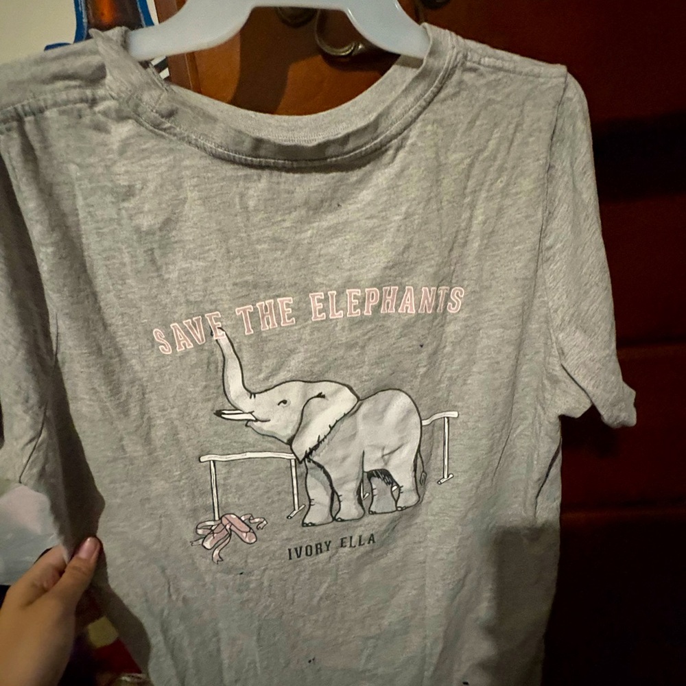 Ivory Ella Gray Elephant T-Shirt